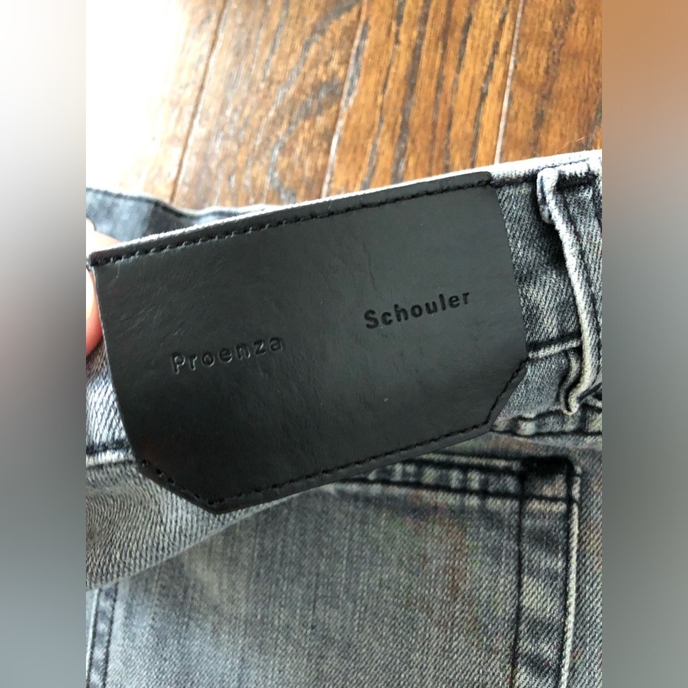 Proenza Schouler Womens 27 Blue/Gray Acid Wash PS-J2 5-Pocket Cropped Fray Jeans - Picture 13 of 16